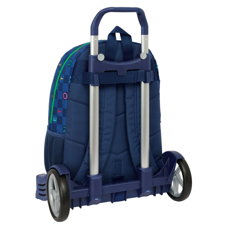 Cartable à roulettes Benetton Damero Blue marine 30 x 46 x 14 cm