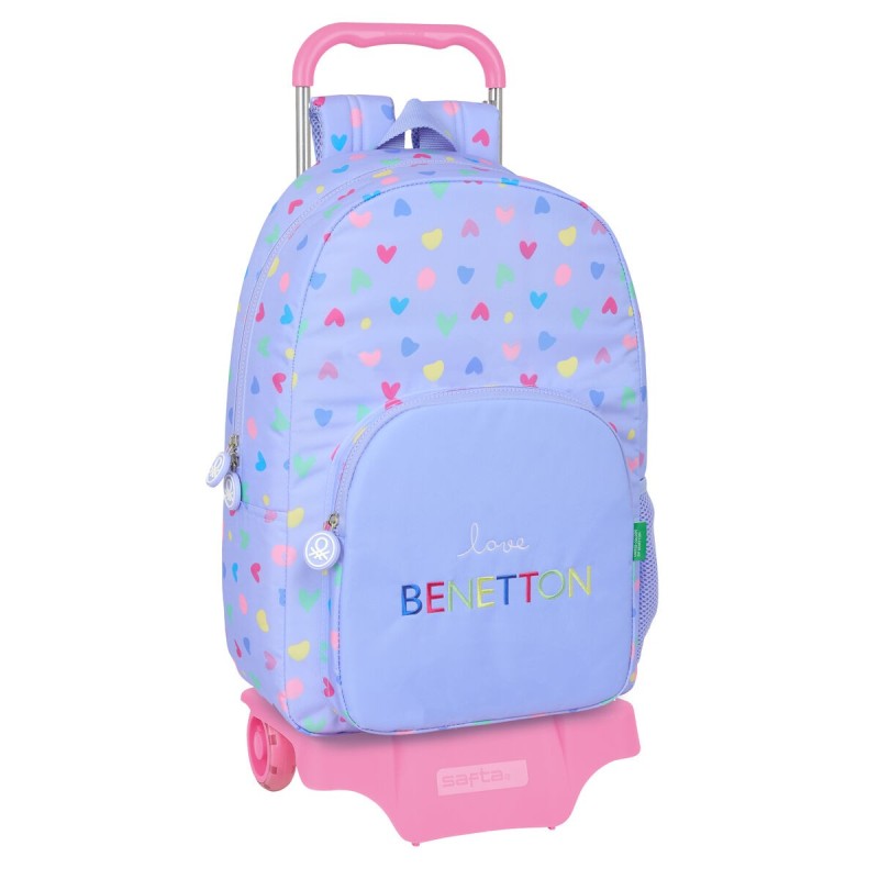 Cartable à roulettes Benetton Lila Lila 30 x 46 x 14 cm