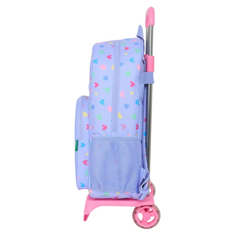 Cartable à roulettes Benetton Lila Lila 30 x 46 x 14 cm