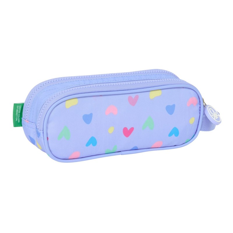 Trousse Fourre-Tout Double Benetton Lila Lila 21 x 8 x 6 cm