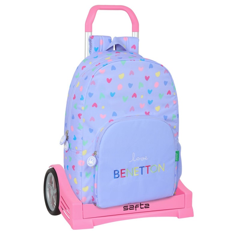 Cartable à roulettes Benetton Lila Lila 30 x 46 x 14 cm