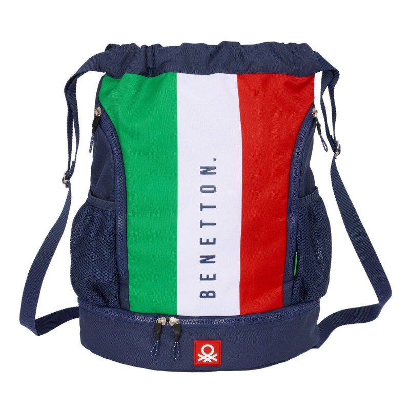 Sac à dos serré par des ficelles Benetton Flag Blue marine 35 x 40 x 1 cm