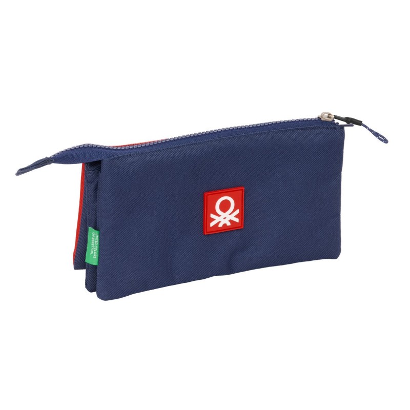 Trousse Fourre-Tout Triple Benetton Flag Blue marine 22 x 12 x 3 cm