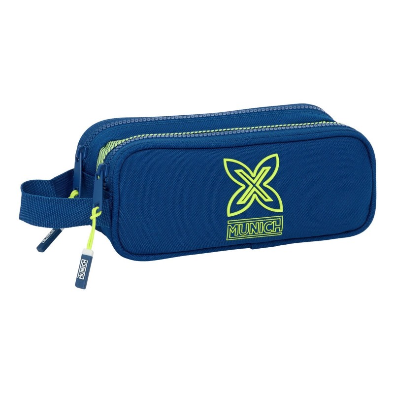 Trousse Fourre-Tout Double Munich North Blue marine 21 x 8 x 6 cm