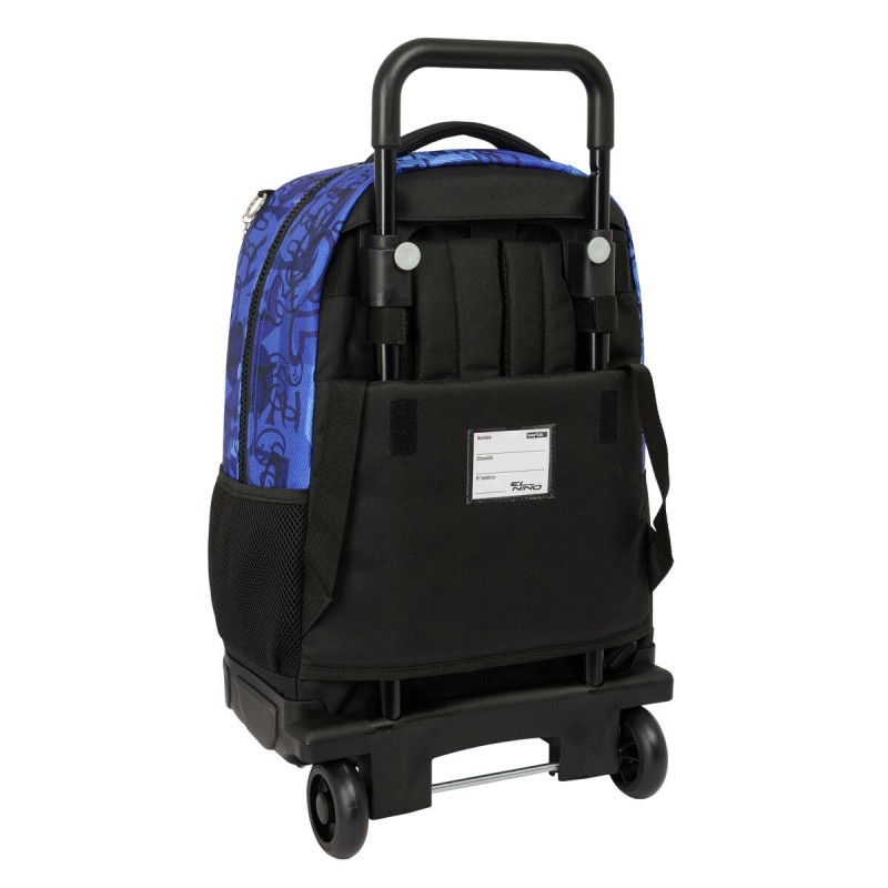 Cartable à roulettes El Niño Roller Bleu Noir 33 x 45 x 22 cm