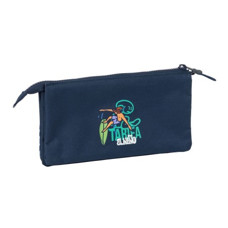 Trousse Fourre-Tout Triple El Niño Kook Blue marine 22 x 12 x 3 cm