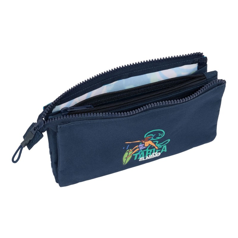 Trousse Fourre-Tout Triple El Niño Kook Blue marine 22 x 12 x 3 cm