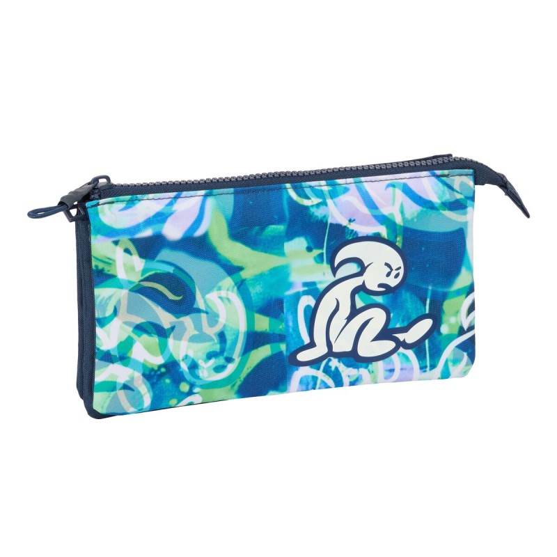 Trousse Fourre-Tout Triple El Niño Kook Blue marine 22 x 12 x 3 cm