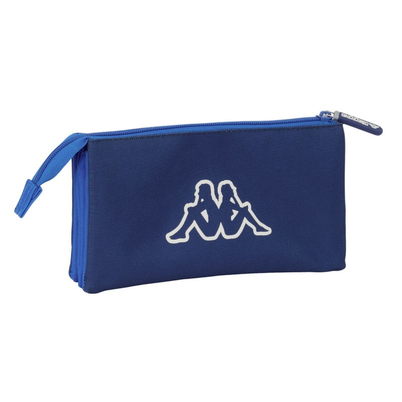 Trousse Fourre-Tout Triple Kappa Rain Blue marine 22 x 12 x 3 cm