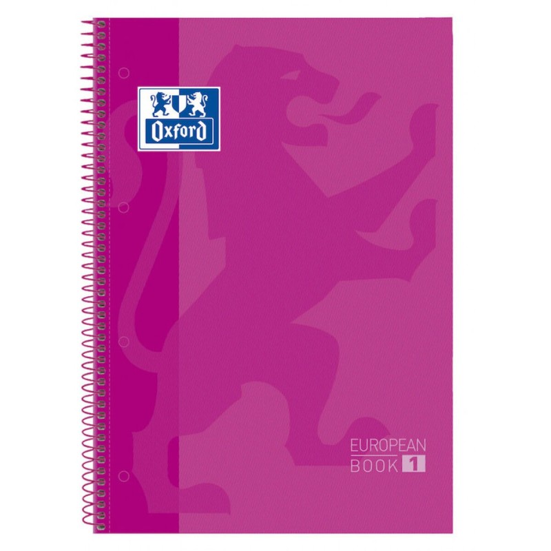 Cahier Oxford European Book Fuchsia A4 A4+ 80 Volets 5 Pièces