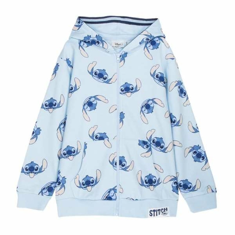 Sweat-shirt à capuche fille Stitch Bleu clair