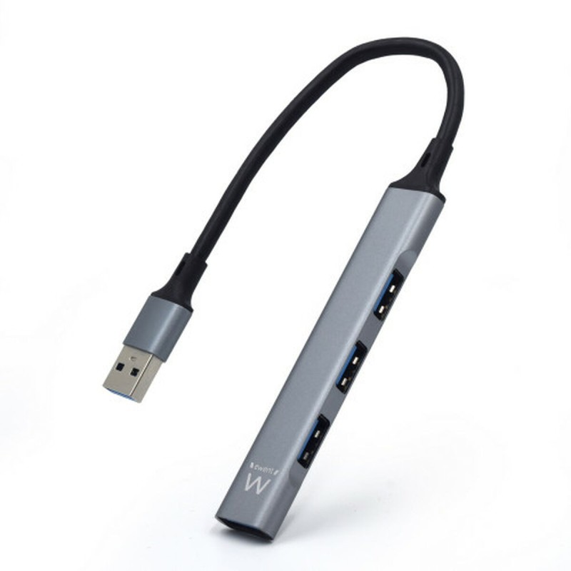 Hub USB Ewent EW1144 Gris Argenté