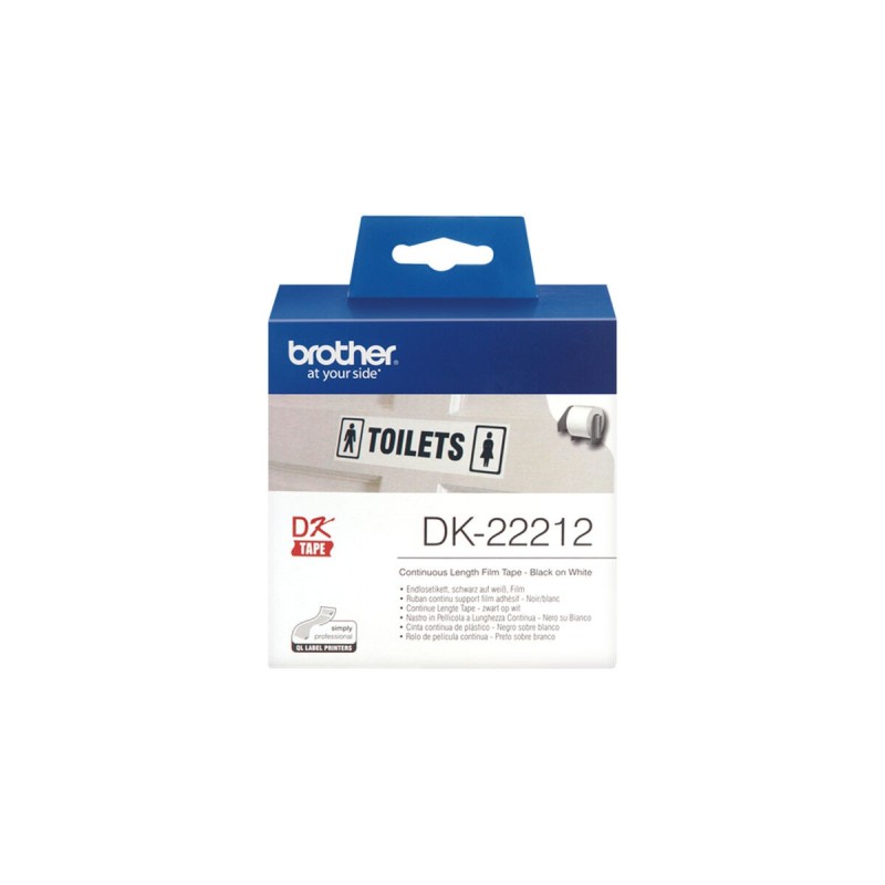 Bande de film continu Brother DK22212 Blanc Noir/Blanc