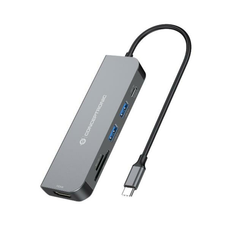 Hub USB-C Conceptronic DONN02G Aluminium (1 Unité)