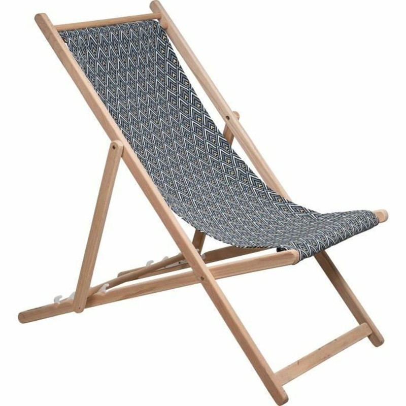 Chaise longue Jardin Prive Marron Gris 132 x 55 x 35 cm Bois de hêtre