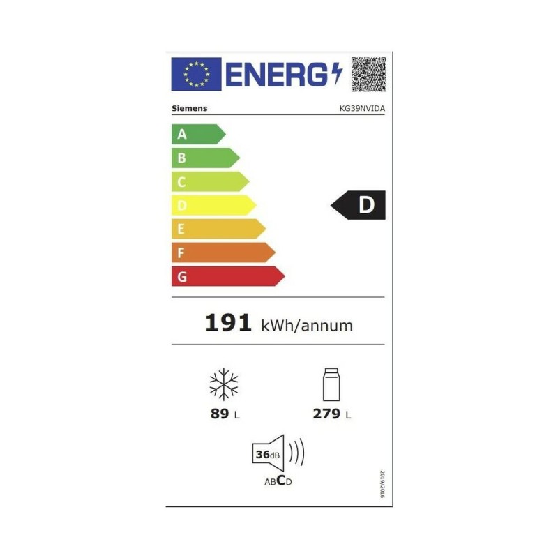 Réfrigérateur Combiné Siemens AG KG39NVIDA Acier (200 x 60 cm)