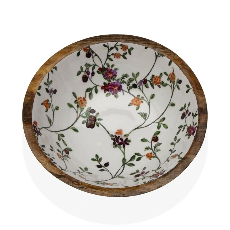 Saladier Versa Fleurs Porcelaine Bois de manguier 30 x 10 x 30 cm