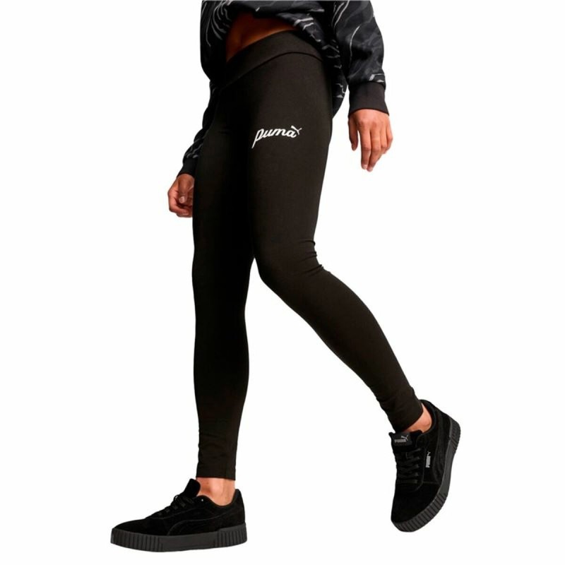 Leggings de Sport pour Femmes Puma Essentials + Script Noir