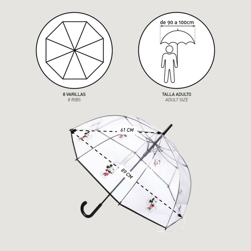 Parapluie Mickey Mouse Transparent 100 % POE