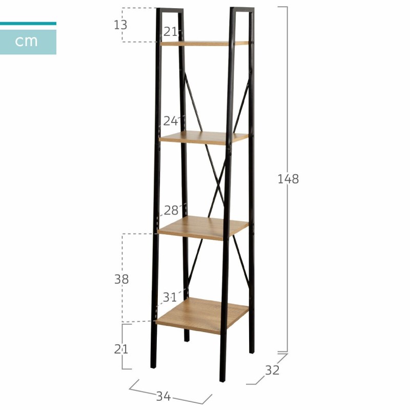 Étagère Max Home Acier Mélamine Contre-plaqué 34 x 148 x 32 cm