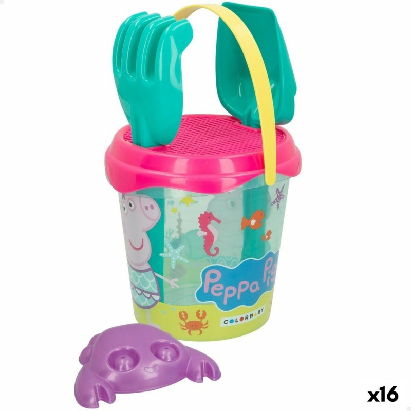 Set de jouets de plage Peppa Pig Ø 18 cm (16 Unités)