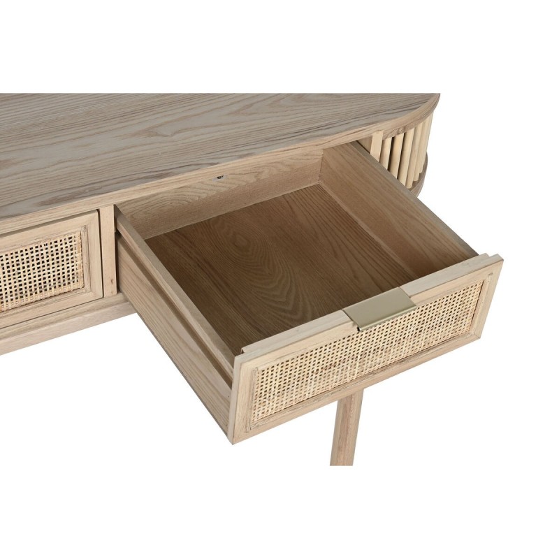 Console Home ESPRIT Jaune Doré Rotin Sapin 100 x 40 x 76 cm