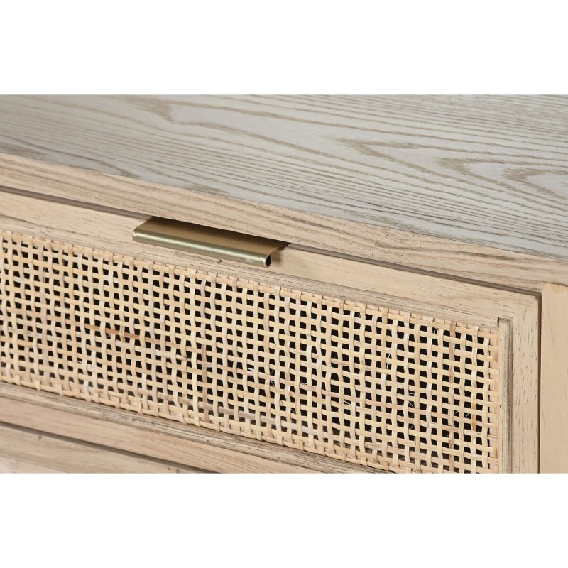 Console Home ESPRIT Jaune Doré Rotin Sapin 100 x 40 x 76 cm