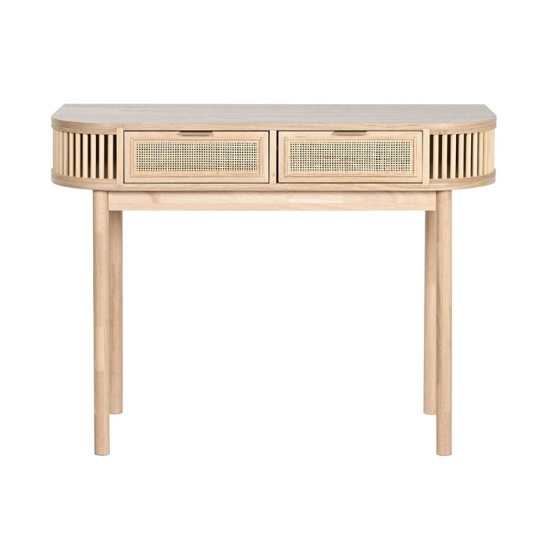 Console Home ESPRIT Jaune Doré Rotin Sapin 100 x 40 x 76 cm