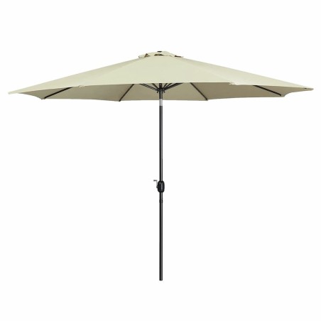 Marbueno Parasol Acier 8 Baleines D300 cm Polyester Beige Jardin Terrasse 10486