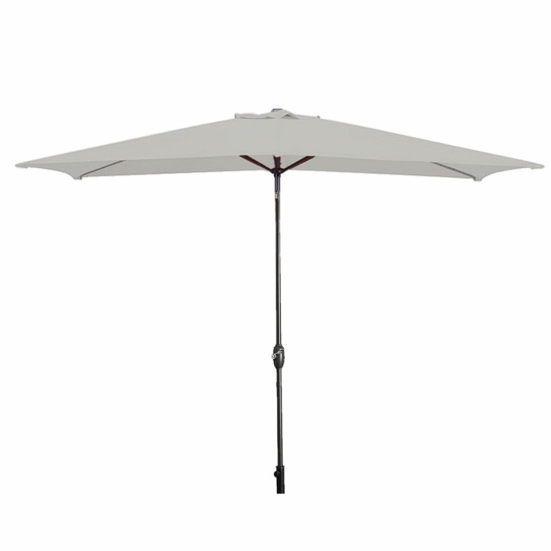 Marbueno Parasol Acier 8 Brins 200x300 cm Polyester Blanc Jardin Piscine Terrasse