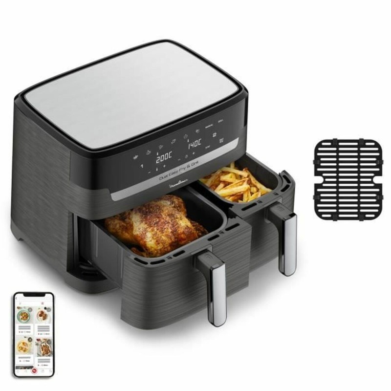 Friteuse à Air Moulinex Dual Easy Fry & Grill Noir 1700 W 8