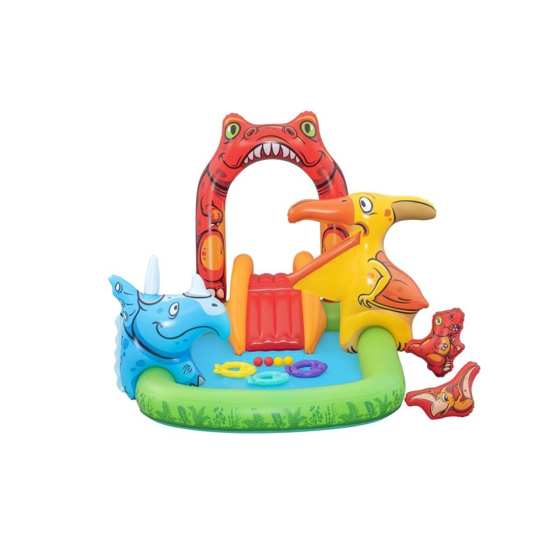 Bestway Piscine Gonflable Parc de Jeux Dinosaure 241x140x137 cm +3-6 Ans Jardin 53160