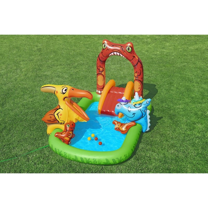 Bestway Piscine Gonflable Parc de Jeux Dinosaure 241x140x137 cm +3-6 Ans Jardin 53160