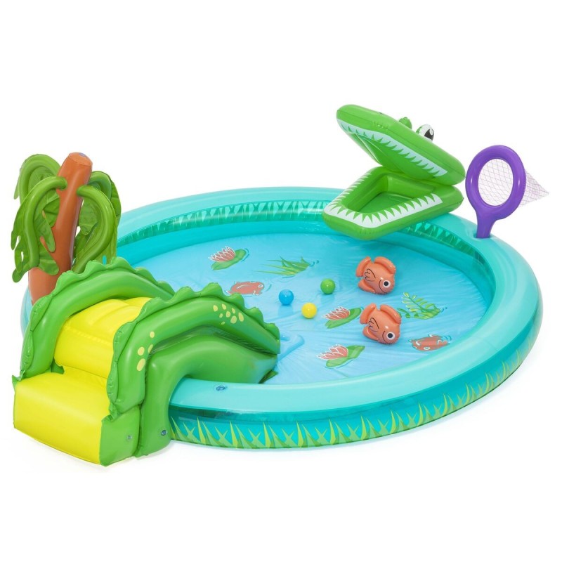 Bestway Piscine Gonflable Parc de Jeux Crocodile 224x181x72 cm +2 Ans Jardin 53166