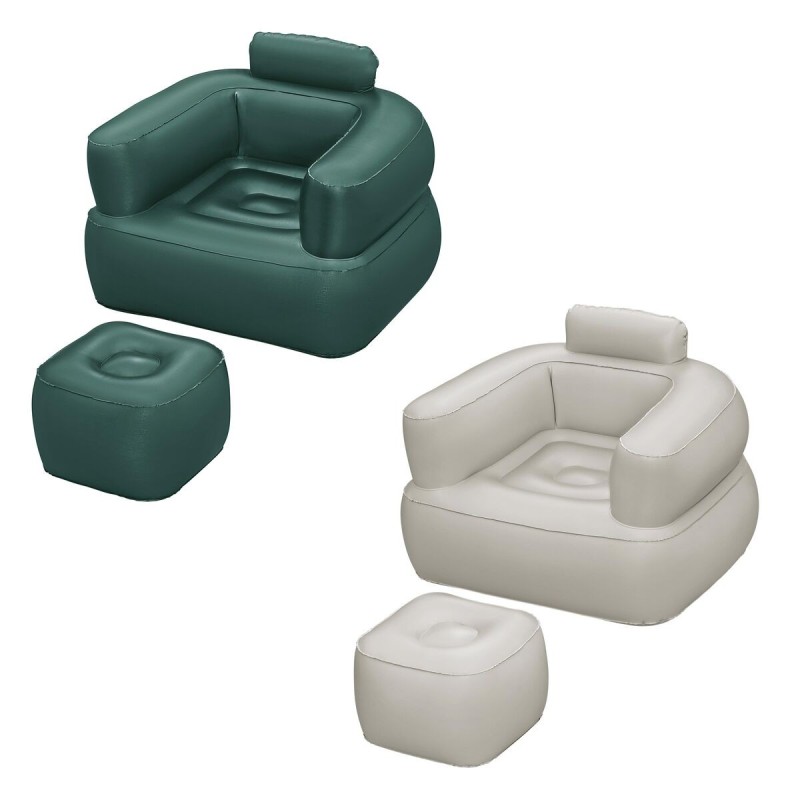 Bestway Fauteuil Gonflable avec Repose-pieds Couleur Assortie 107x99x80/48x48x36 cm