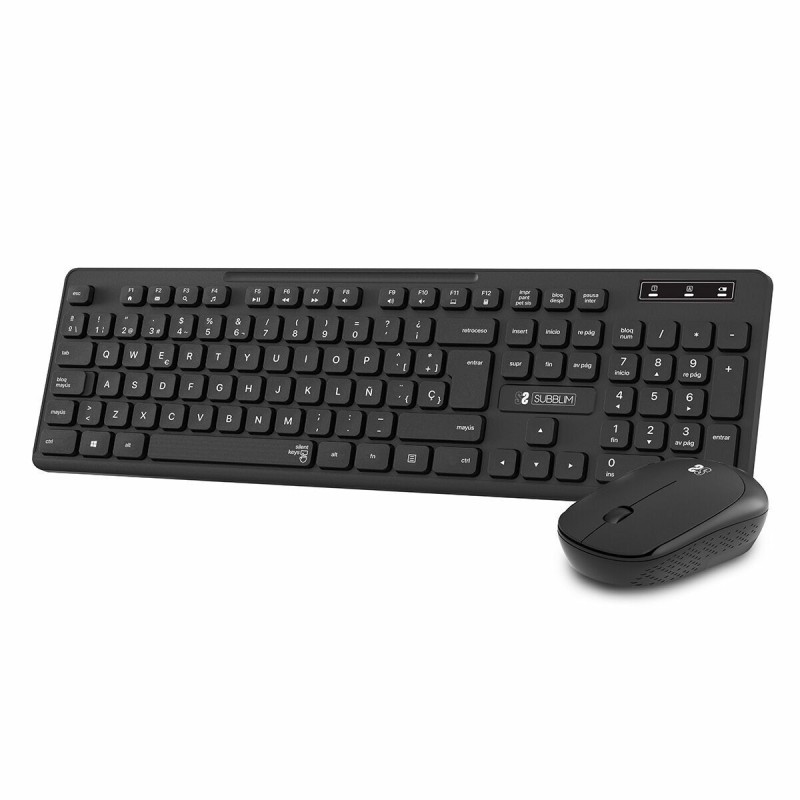 Clavier et souris sans fil Subblim SUBKBC-CSSW10 Noir Espagnol Qwerty QWERTY