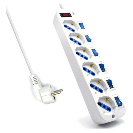 Multiprise 6 Prises avec Interrupteur Ewent EW3932-3M 3500W Blanc