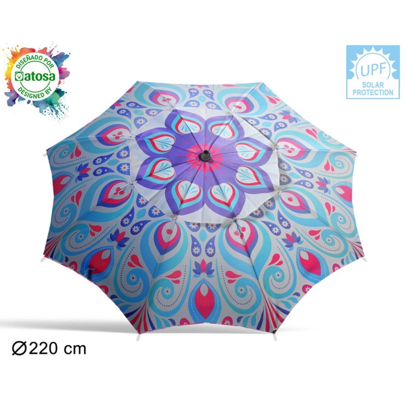 Parasol Violet 220 cm Acier inoxydable Aluminium