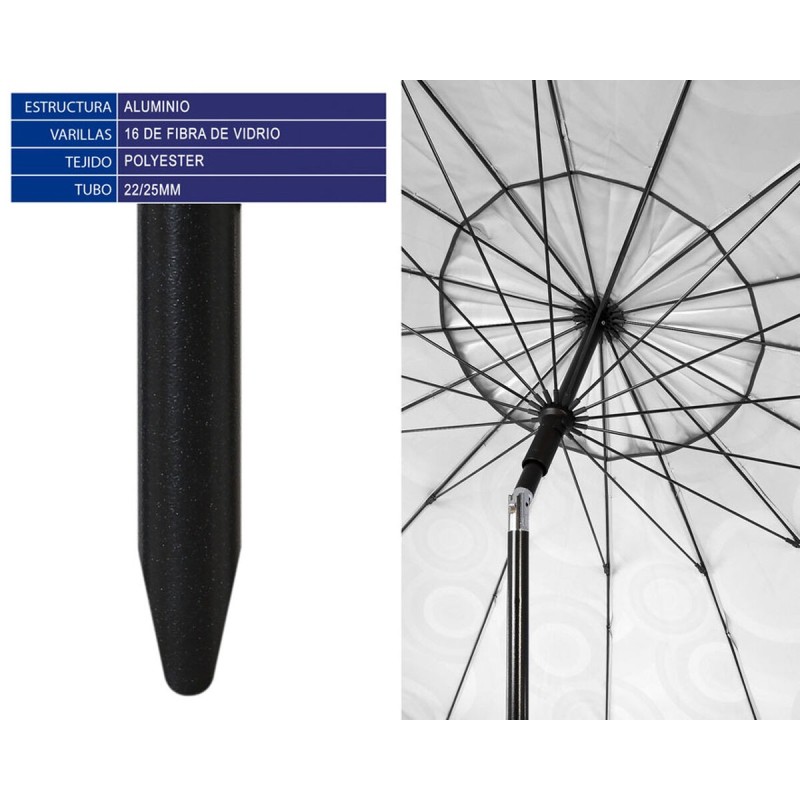 Parasol Violet 220 cm Acier inoxydable Aluminium