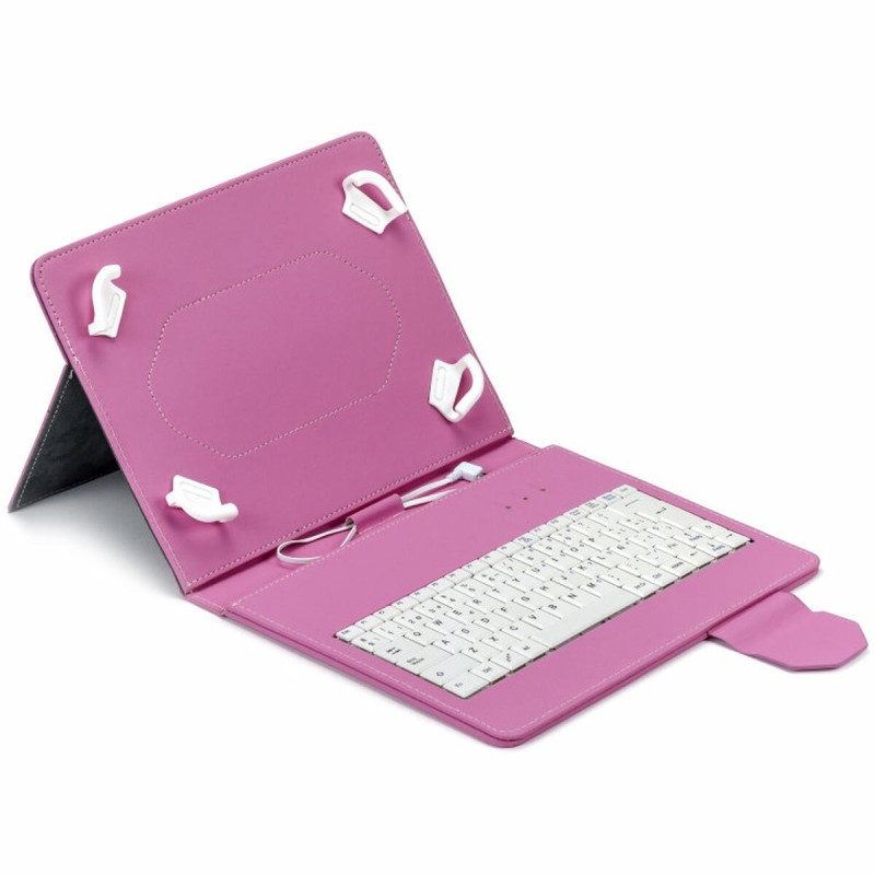 Clavier Bluetooth avec Support pour Tablette Maillon Technologique MTKEYUSBPINK Rose Espagnol Qwerty