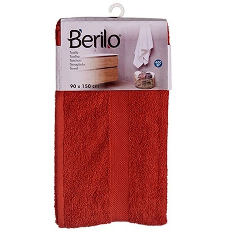 Serviette de toilette 90 x 150 cm Couleur brique (3 Unités)