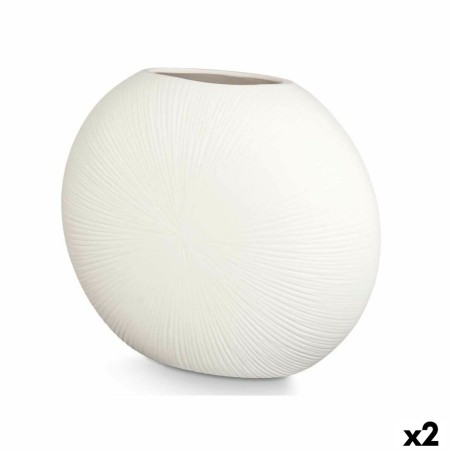 Vase Rond Blanc Céramique 40 x 34