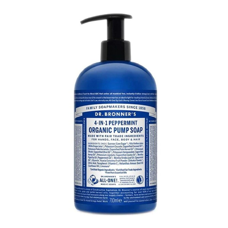 Savon pour les Mains Dr Bronner's 4 in 1 Peppermint 710 ml