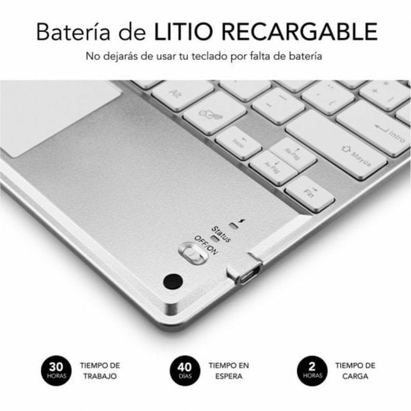 Clavier et pavé tactile Subblim SUB-KBT-SMBT50 Argenté Espagnol Qwerty QWERTY