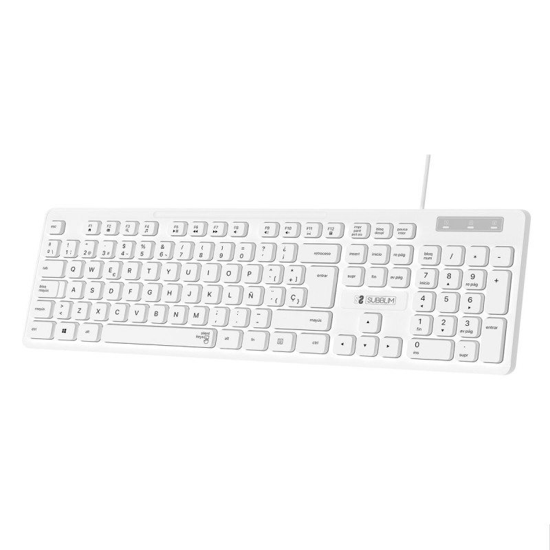 Clavier Subblim SUBKBC0SSK51 Blanc Espagnol Qwerty