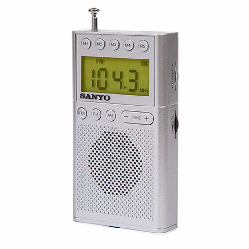 Radio numérique portable Sanyo Argenté AM/FM