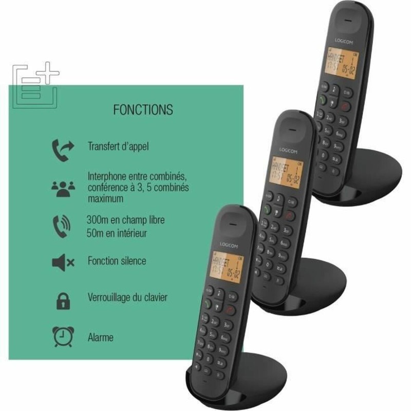 Téléphone Sans Fil Logicom ILOA 350 TRIO Noir