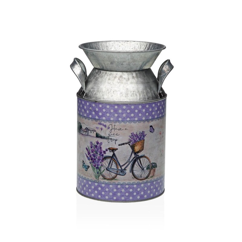 Vase Versa Lila Métal Bicyclette 13 x 15