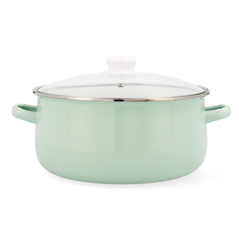 Casserole avec Couvercle en Verre Quid Cocco Acier émaillé 26 cm