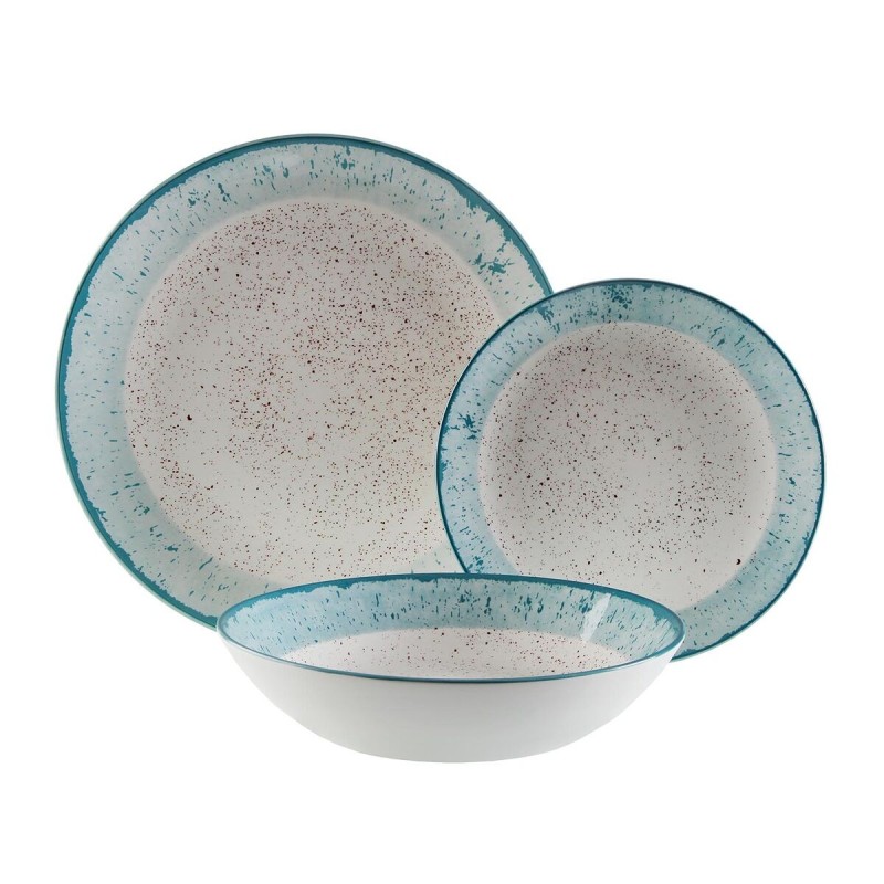 Assiettes Versa Bleu Porcelaine 18 Pièces